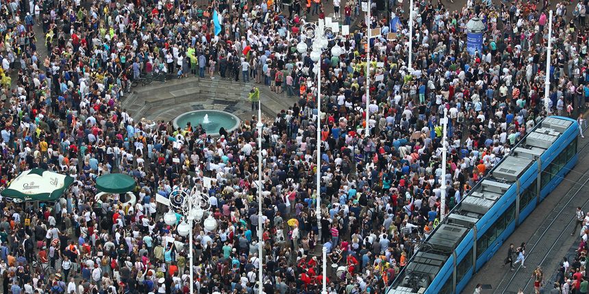 Prosvjed, Trg bana Jelačića Prosvjed, Trg bana Jelačića