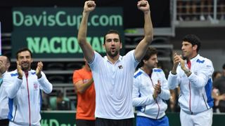 Davis Cup: Fešta nakon pobjede Marina Čilića nad Richardom Gasquetom i osiguranog plasmana u finale Davis Cupa. Photo: Hrvoje Jelavić/PIXSELL