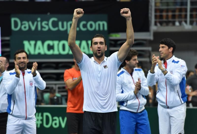 Davis Cup: Fešta nakon pobjede Marina Čilića nad Richardom Gasquetom i osiguranog plasmana u finale Davis Cupa. Photo: Hrvoje Jelavić/PIXSELL