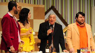 Zadar, 28.01.2013. snimio: Nenad Marčev 
HNK Šibenik 
Drama 
Bertolt Brecht: 
Pir malograđana 
redatelj: Dražen Ferenčina 
igraju: Žarko Potočnjak, Janko Popović – Volarić 
Helena Minić , Robert Ugrina, Vinko Štefanac 
Oriana Kunčić, Franka