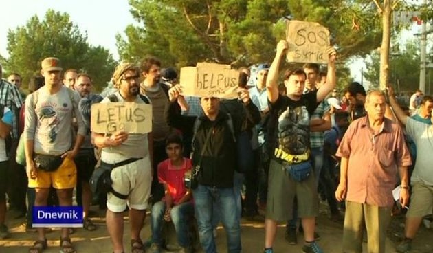 Izbjeglice, miganti Makedonija, screenshot HRT