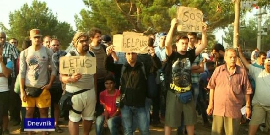 Izbjeglice, miganti Makedonija, screenshot HRT