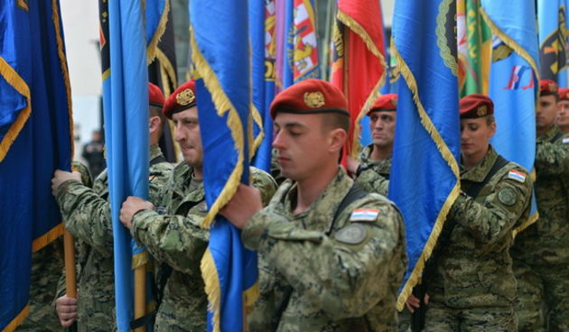 Svečani mimohod postrojbi u povodu proslave 23. obljetnice VRO Maslenica. Foto: Iva Perinčić