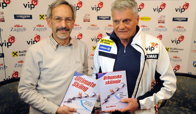 Zagreb, 020112.
Hotel Westin.
Uoci Vip Snow Queen Trophy 2012, hrvatski skijaski trener Ante Kostelic predstavio je knjigu “Vrhunsko skijanje” autora Rona LeMastera, koja je prevedena na hrvatski jezik. 
Na slici: Ron LeMaster i Ante Kostelic.
Foto: Drago