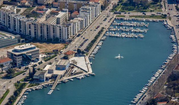 Zadar iz zraka, Panorama Zadra, uvala Jazine, Lipotica, Moroskok