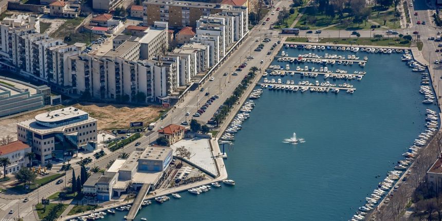 Zadar iz zraka, Panorama Zadra, uvala Jazine, Lipotica, Moroskok