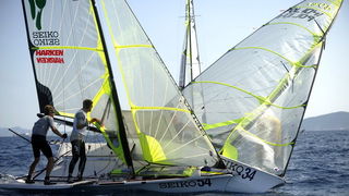 Zadar, 020909.
Europsko prvenstvo u jedrenju za klasu 49er 2009.
Danas se vozi treci dan regata na Europskom prvenstvu u klasi  49er koje se odrzava od 29og kolovoza do 5og rujna u organizaciji JK Uskok. 
Iako se start odgodio za vise od 2 sata odrzana su