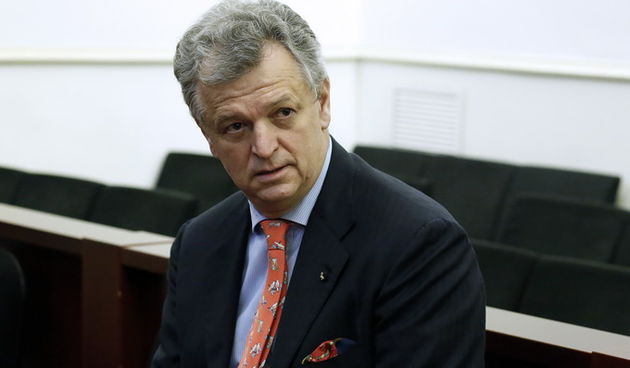 Zagreb, 190313. 
Zupanijski sud na Zrinjevcu,nastavak sudjenja bivsem premjeru Ivi Sanaderu i drugima u slucaju Fimi- media.
Na fotografiji: svjedok Miomir Zuzul.
Foto: Damjan Tadic / CROPIX