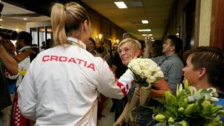 Hrvatski olimpijci svečano dočekani na Plesu. Sandra Perković, Šime Fantela, Igor Marenić, Tonči Stipanović. Photo: Dalibor Urukalovic/PIXSELL Hrvatski olimpijci svečano dočekani na Plesu. Sandra Perković, Šime Fantela, Igor Marenić, Tonči Stipanović. Photo: Dalibor Urukalovic/PIXSELL
