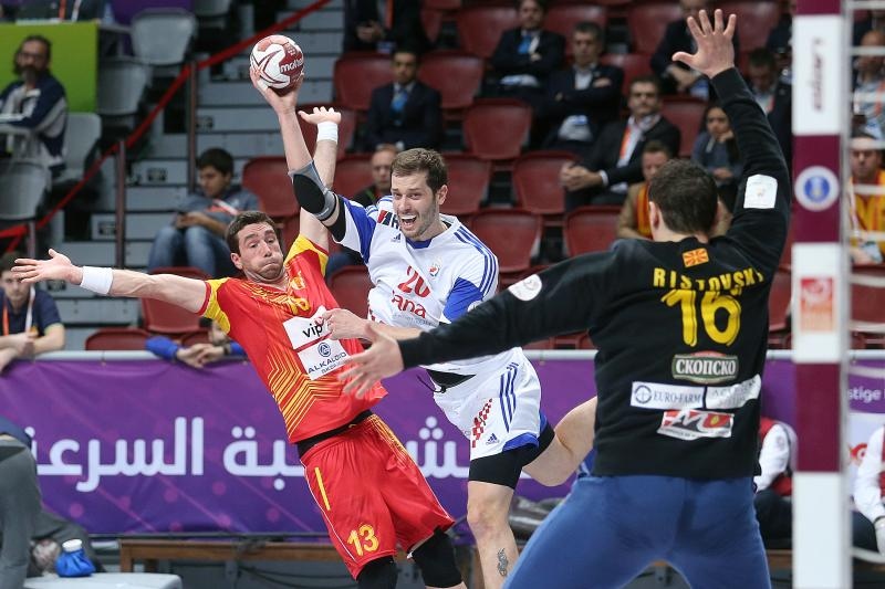 Doha, Katar – 24. svjetsko rukometno prvenstvo, 4. kolo, grupa B, Makedonija- Hrvatska. Photo: Goran Stanzl/PIXSELL