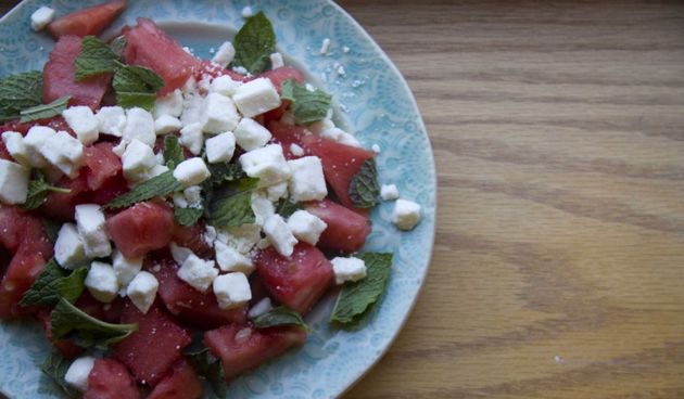 Ljetna salata, lubenica i feta sir
