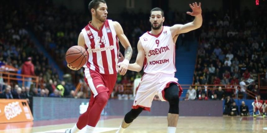 22.03.2016., Dom sportova, Zagreb – Uzvratna utakmica polufinalne serije doigravanja ABA lige, KK Cedevita – KK Crvena zvezda. Stefan Jovic, Luka Babic. Photo: Sanjin Strukic/PIXSELL 22.03.2016., Dom sportova, Zagreb – Uzvratna utakmica polufinalne serije doigravanja ABA lige, KK Cedevita – KK Crvena zvezda. Stefan Jovic, Luka Babic. Photo: Sanjin Strukic/PIXSELL