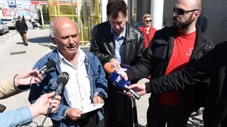 Na autobusnom kolodvoru dio taksista odrzao je prosvjed zbog kako kazu sve tezih uvijeta rada. Photo: Dino Stanin/PIXSELL