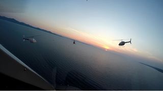 Pozdravni prelet četvorke helikoptera HRZ i PZO-a Bell-206 B Pozdravni prelet četvorke helikoptera HRZ i PZO-a Bell-206 B