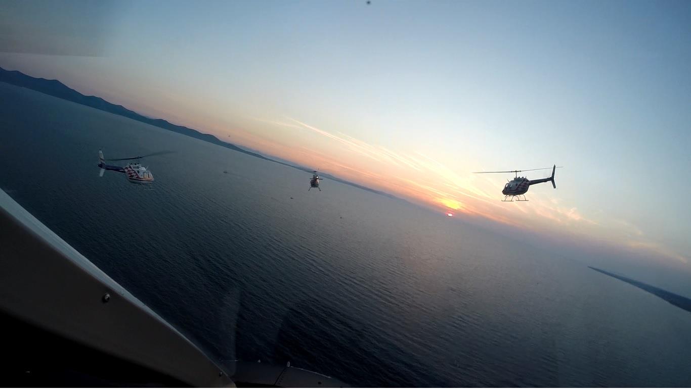 Pozdravni prelet četvorke helikoptera HRZ i PZO-a Bell-206 B Pozdravni prelet četvorke helikoptera HRZ i PZO-a Bell-206 B