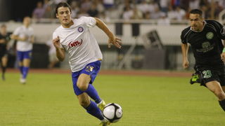 Split,190810.
Stadion Poljud.
Nogometna utakmica kvalifikacija za europsku ligu izmedju Hajduka i Unirea.
Na fotografiji: Ante Vukusic
Foto: Duje Klaric / CROPIX