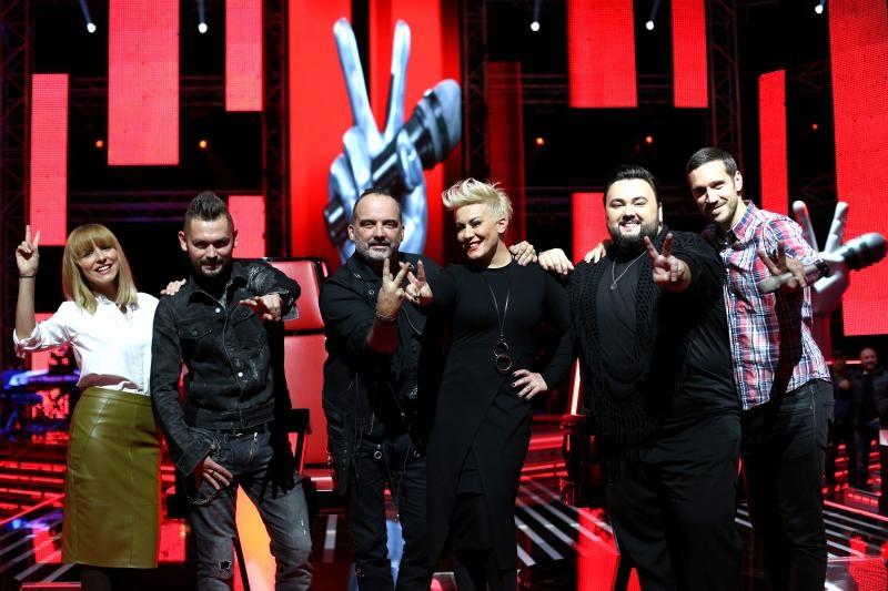 Najavljena druga sezona glazbenog showa The Voice – najljepši glas Hrvatske.  Voditelji Iva Šulentić i  Ivan Vukušić, žiri Ivan Dečak, Tony Cetinski, Indira Levak i Jacques Houdek. Photo: Anto Magzan/PIXSELL