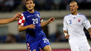 Bratislava, Slovacka, 110810.
Stadion Pasienky.
Medjunarodna  prijateljska nogometna utakmica 
Slovacka – Hrvatska
Na fotografiji: Nikica Jelavic.
Foto: Ronald Gorsic / CROPIX