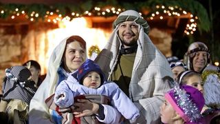 Zagreb – Zupa bl. Ivana Merza u sklopu zivih jaslica na krizanju Zagrebacke avenije i Zagrebacke ulice organizirala je “Rodjenje Bozica u Spanskom”, scenski prikaz Isusova rodjenja. Photo: Igor Kralj/PIXSELL