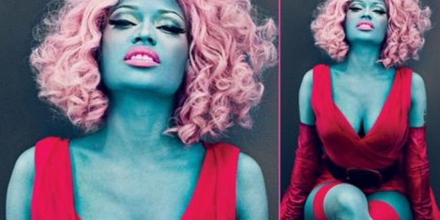 Reperica Nicki Minaj kao seksi Štrumpfeta, Foto: Vogue/Index