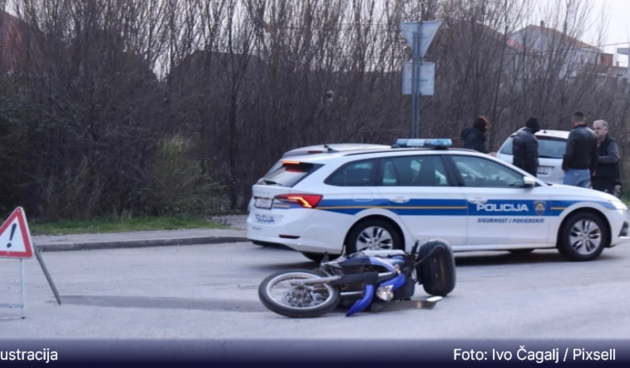 policija, motor, prometna nesreća