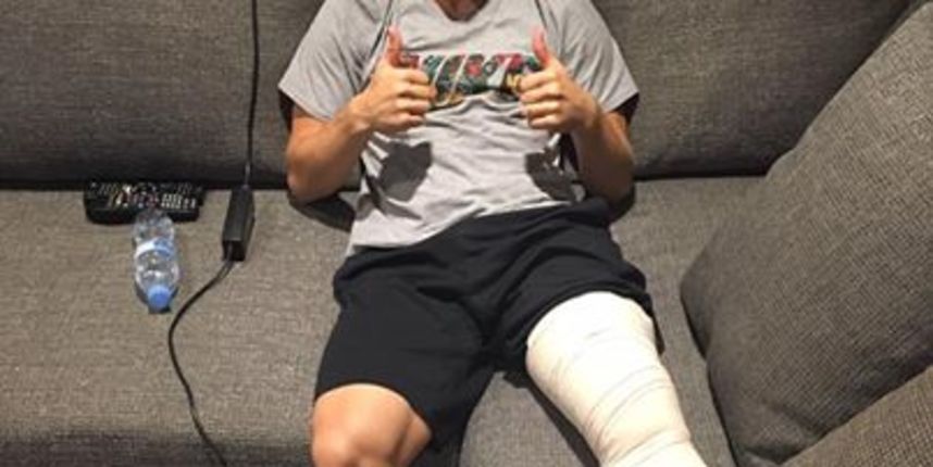 Luka Modrić nakon operacije lijevog koljena. Foto: Facebook