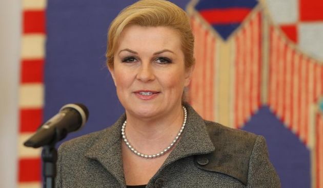 Predsjednica Republike Hrvatske Kolinda Grabar Kitarovic odrzala je izvanrednu konfereciju za novinare o proslavi Dana pobjede i domovinske zahvalnosti. Photo: Boris Scitar/Vecernji list/PIXSELL