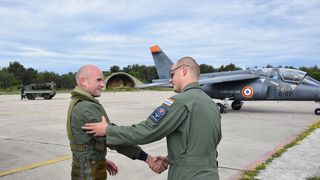 Tri francuska vojna aviona Dassault Alphajet u posjeti bazi Zemunik