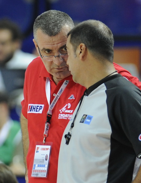 Katowice, 180909.
Dvorana Sport Arena Spodek.
Europsko prvenstvo u kosarci u Poljskoj, cetvrtfinale izmedju Slovenije i Hrvatske.
Na slici: Jasmin Repesa.
Foto: Drago Sopta  / CROPIX