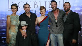 Zagreb, 260612.
Kaptol centar.
Veceras je u Cineplexxu odrzana premjiera filma Larin izbor – zgubljeni princ. 
Na fotografiji:  Doris Pincic, Filip Juricic, Jagoda Kumric, Mladen Vulic i Ivan Herceg.
Foto: Ronald Gorsic / CROPIX