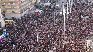 Panorama svečanog dočeka hrvatske rukometne reprezentacije u Zagrebu