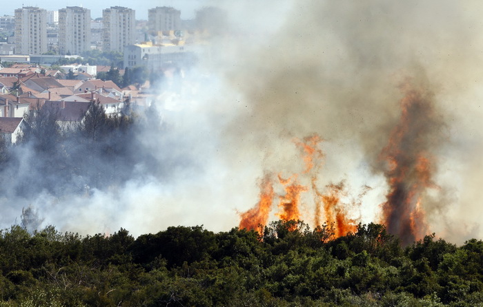 Zadar, 270810
Veliki pozar izbio je danas popodne u Zadru na podrucju izmedju kvarta Bili brig i put Bokanjca. Vatrogasci su i dalje na terenu te se bore sa vatrom da ne dodje do obliznjih kuca.
Foto: Jure Miskovic / CROPIX