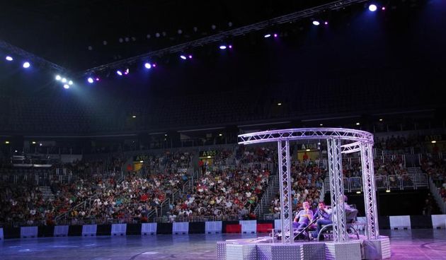 Zagreb – U Areni odrzan veliki automobilisticki spektakl Top Gear Live, koji se temelji na kultnoj BBC-jevoj seriji voditelja Jeremyja Clarksona. Jeremy Clarkson, Richard Hammond, James May. Photo: Goran Jakus/PIXSELL