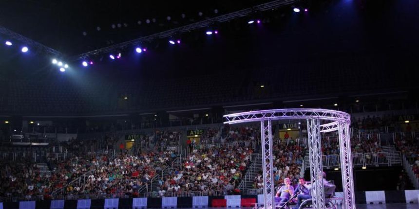 Zagreb – U Areni odrzan veliki automobilisticki spektakl Top Gear Live, koji se temelji na kultnoj BBC-jevoj seriji voditelja Jeremyja Clarksona. Jeremy Clarkson, Richard Hammond, James May. Photo: Goran Jakus/PIXSELL