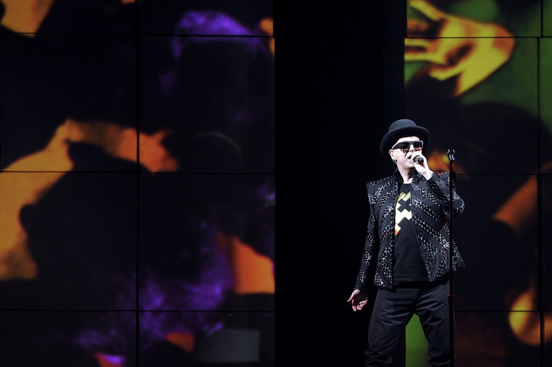 U KC Drazen Petrovic odrzan koncert legendarne grupe Pet Shop Boys. Na slici: Pet Shop Boys. Foto: Sime Sokota / CROPIX