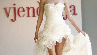 Split, 190211. 
Sajam vjencanja u hotelu Le Meridien Lav.
Na fotografiji: modna revija modeli Atelier la Perla.
Foto: Vladimir Dugandzic / CROPIX