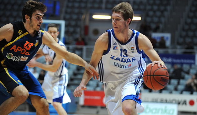 Zadar, 231110.
Dvorana Kresimir Cosic.
2. kolo EuroChallenge kupa. Zadar – Apoel. 
Na fotografiji: igrac Zadra Sime Olivari.
Foto: Andrija Lucic / CROPIX