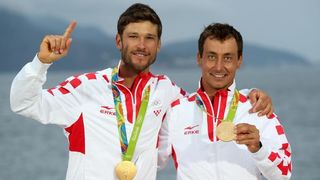 Rioe de Janeiro. Olimpijski prvaci u klasi 470, Šime Fantela i Igor Marenić. Photo. Igor Kralj/PIXSELL Rioe de Janeiro. Olimpijski prvaci u klasi 470, Šime Fantela i Igor Marenić. Photo. Igor Kralj/PIXSELL