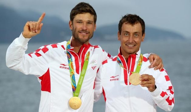 Rioe de Janeiro. Olimpijski prvaci u klasi 470, Šime Fantela i Igor Marenić. Photo. Igor Kralj/PIXSELL