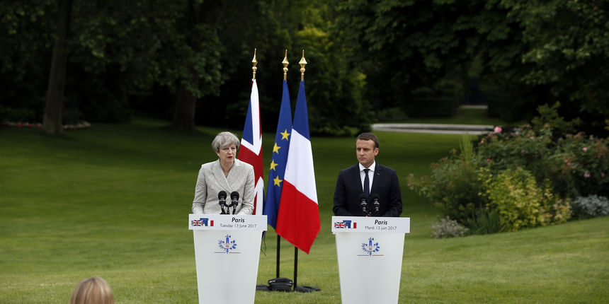 Emmanuel Macron i Theresa May