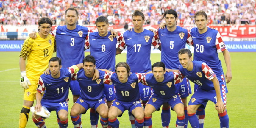 Split, 030611. 
Stadion Poljud.
Kvalifikacijska nogometna utakmica za Europsko prvenstvo u Poljskoj i Ukrajini 2012: Hrvatska – Gruzija.
Na slici: momcad hrvatske reprezentacije.
Foto: Josko Ponos / CROPIX