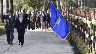 Predsjednica Kolinda Grabar-Kitarović posjetila 93. zrakoplovnu bazu Zemunik. Foto: Dino Stanin/PIXSELL