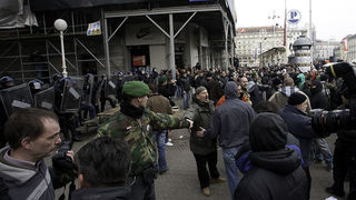 Zadarski branitelji na prosvjedu u Zagrebu 26. veljace 2011, Foto: Leo Banic Zadarski branitelji na prosvjedu u Zagrebu 26. veljace 2011, Foto: Leo Banic