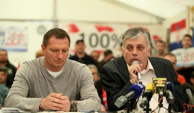 24.04.2015., Zagreb – Konferencija za medije branitelja u satoru u Savskoj 66. Josip Klemm, Gjuro Glogoski.. Photo: Slavko Midzor/PIXSELL