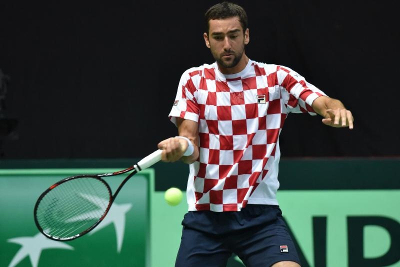 Polufinale Davis Cupa, Hrvatska – Francuska, 2. meč, Marin Čilić – Lucas Pouille. Photo: Hrvoje Jelavić/PIXSELL Polufinale Davis Cupa, Hrvatska – Francuska, 2. meč, Marin Čilić – Lucas Pouille. Photo: Hrvoje Jelavić/PIXSELL
