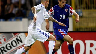 Bratislava, Slovacka, 110810.
Stadion Pasienky.
Medjunarodna  prijateljska nogometna utakmica 
Slovacka – Hrvatska
Na fotografiji: Nikica Jelavic.
Foto: Ronald Gorsic / CROPIX