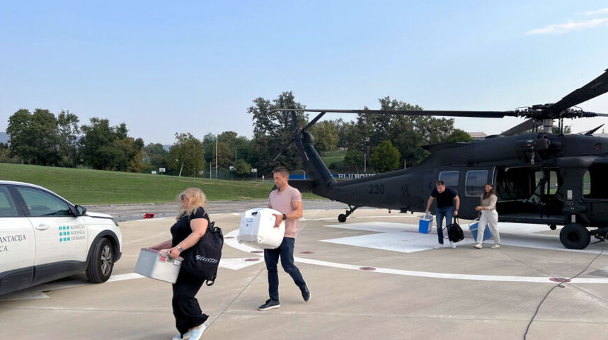 Helikopterom Black Hawk u tek nekoliko sati srce stiglo iz Zadra u Zagreb Helikopterom Black Hawk u tek nekoliko sati srce stiglo iz Zadra u Zagreb