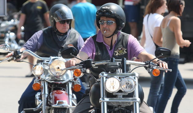 Zadar, 240511.
Press konferencija uoci pocetka Dana Harley Davidsona u Hrvatskoj koji ce se od 26-29 svibnja odrzati u Biogradu.
Na slici: u Biograd su vec poceli pristizati motoristi
Foto : Vladimir Ivanov / CROPIX