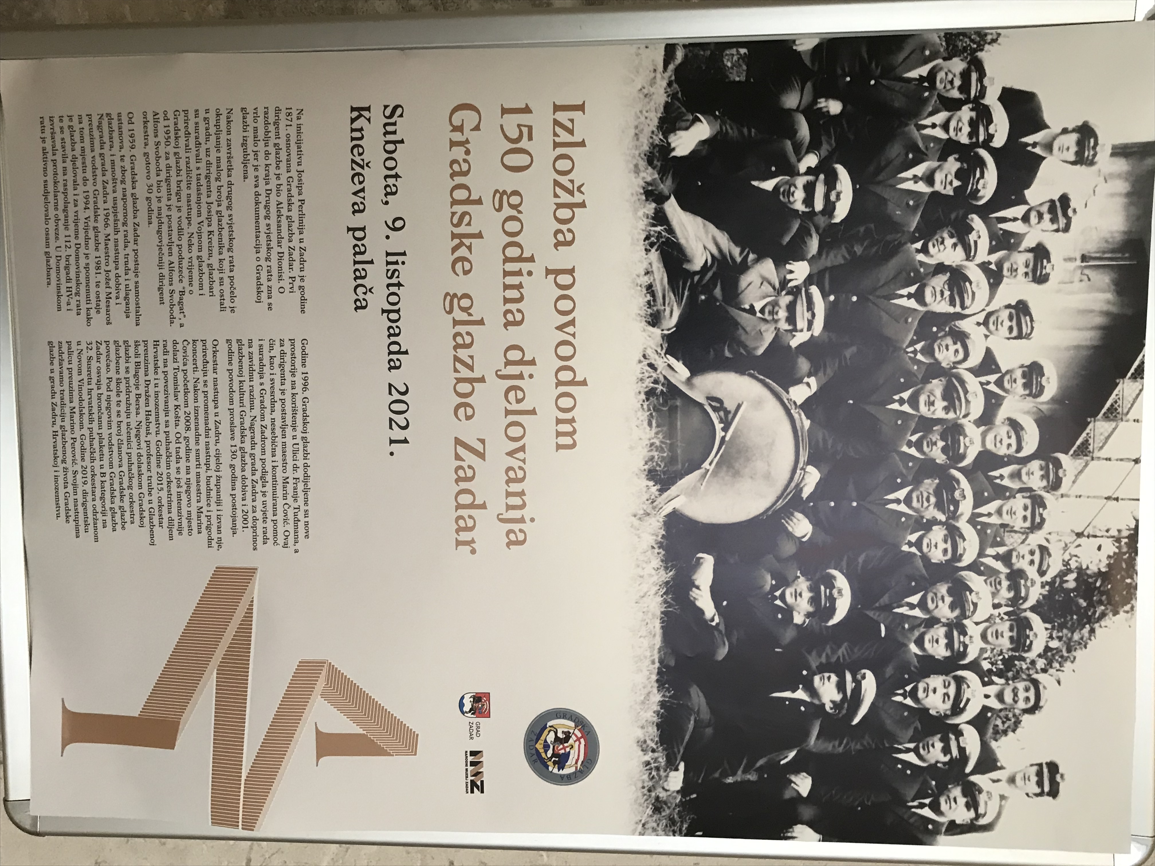 Do 25. listopada razgledajte izložbu povodom 150. obljetnice Gradske glazbe Zadar