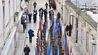 Svecanim postrojavanjem i mimohodom kroz grad postrojbi sudionica obiljezena je 22. obljetnica vojno-redarstvene akcije Maslenica. Photo: Dino Stanin/PIXSELL Svecanim postrojavanjem i mimohodom kroz grad postrojbi sudionica obiljezena je 22. obljetnica vojno-redarstvene akcije Maslenica. Photo: Dino Stanin/PIXSELL